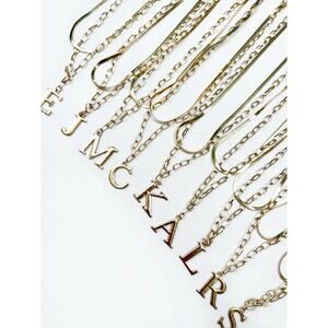 Gold Double Layered Initial Pendant Necklace